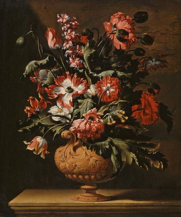 Image: 13.Simon Verelst 1644¬c.1710/17. 
A vase of flowers. 
Lent by the Syndics of the Fitzwilliam Museum, Cambridge
